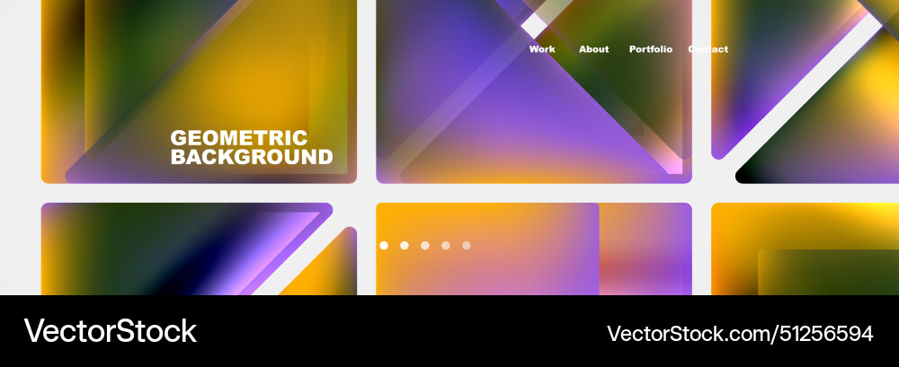 Colorful fluid gradient triangles and squares web Vector Image