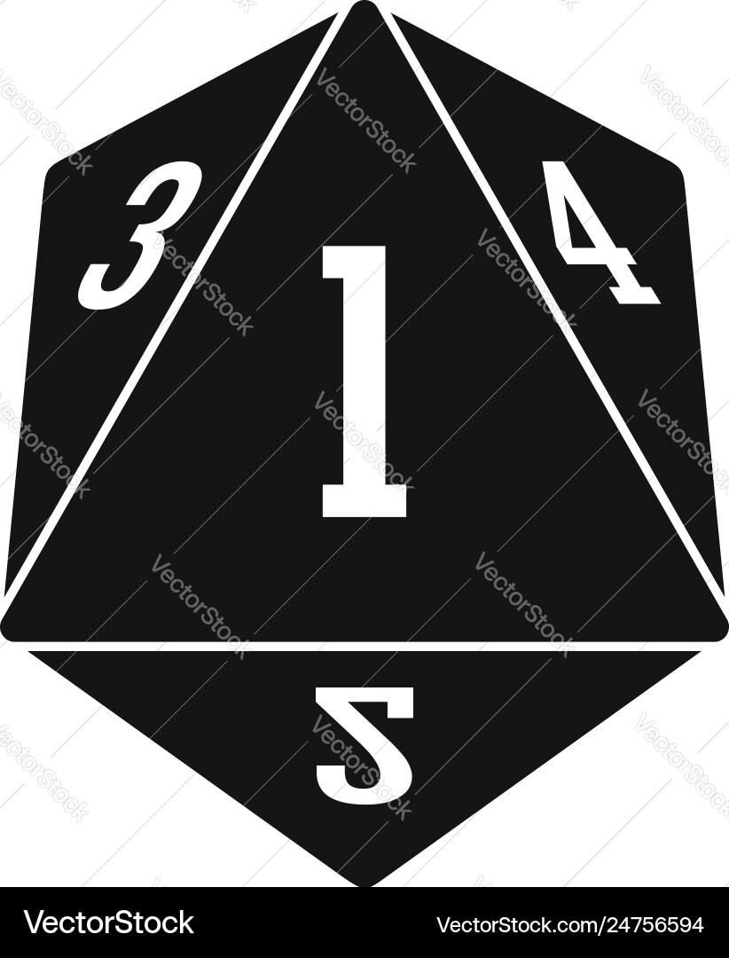 Dice polygonal number icon simple style Dice polygonal number icon simple style vector image