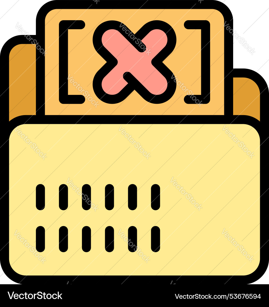 File folder with a cross mark indicating deletion File folder with a cross mark indicating deletion vector image
