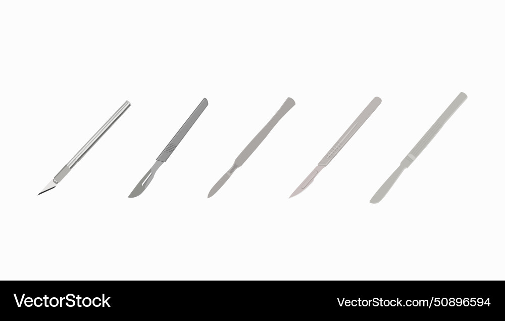 Isolated set of scalpels Isolated set of scalpels vector image