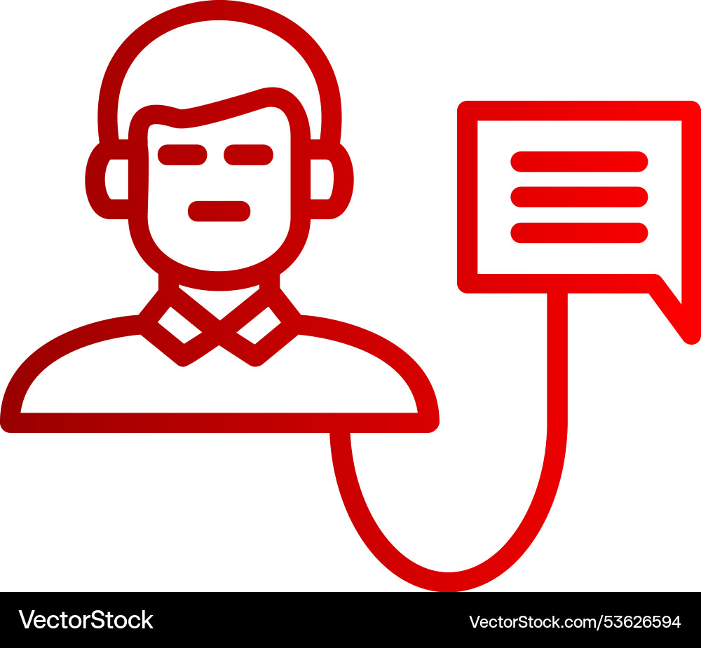Messaging line gradient icon Vector Image