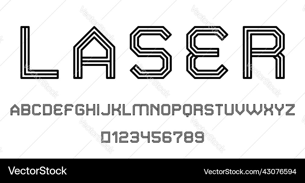 Modern Line Alphabet Set vector image