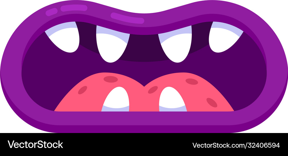 Monster mouth with teeth emotions – Royalty-Free Vector | VectorStock