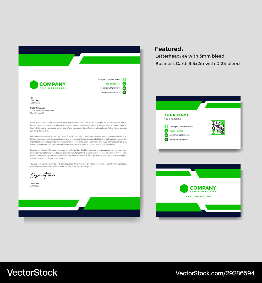 Professional creative letterhead and business Professional creative letterhead and business vector image