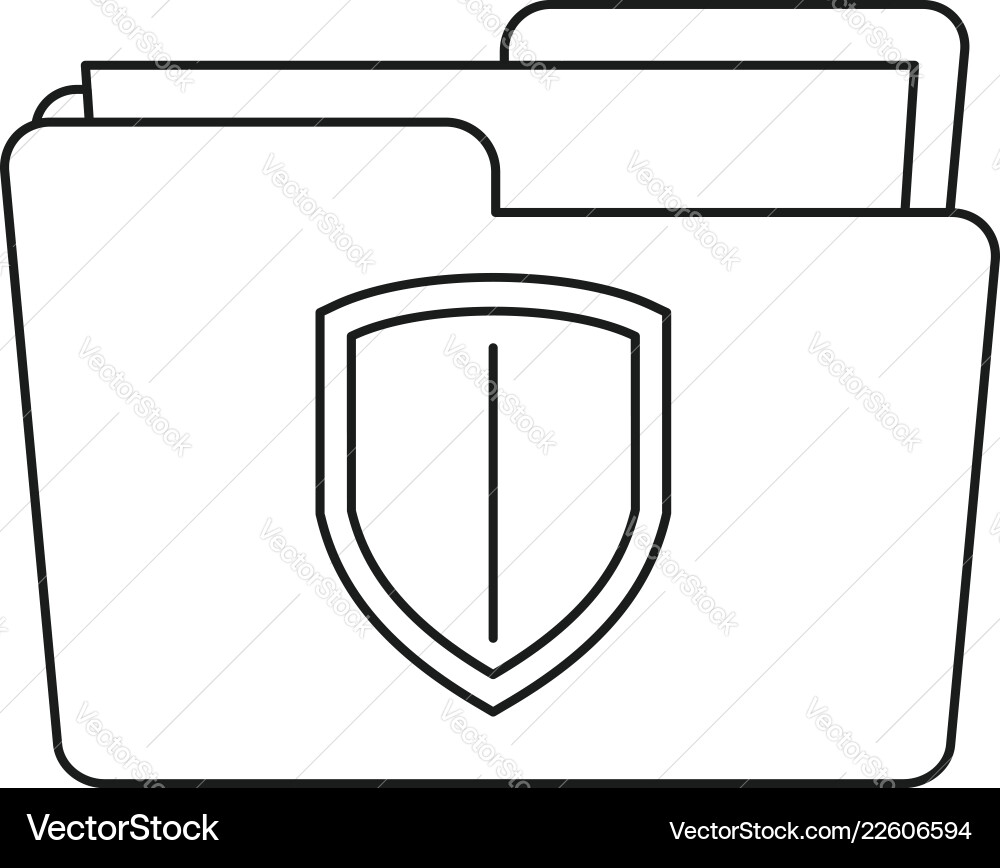 Protected folder icon outline style Protected folder icon outline style vector image