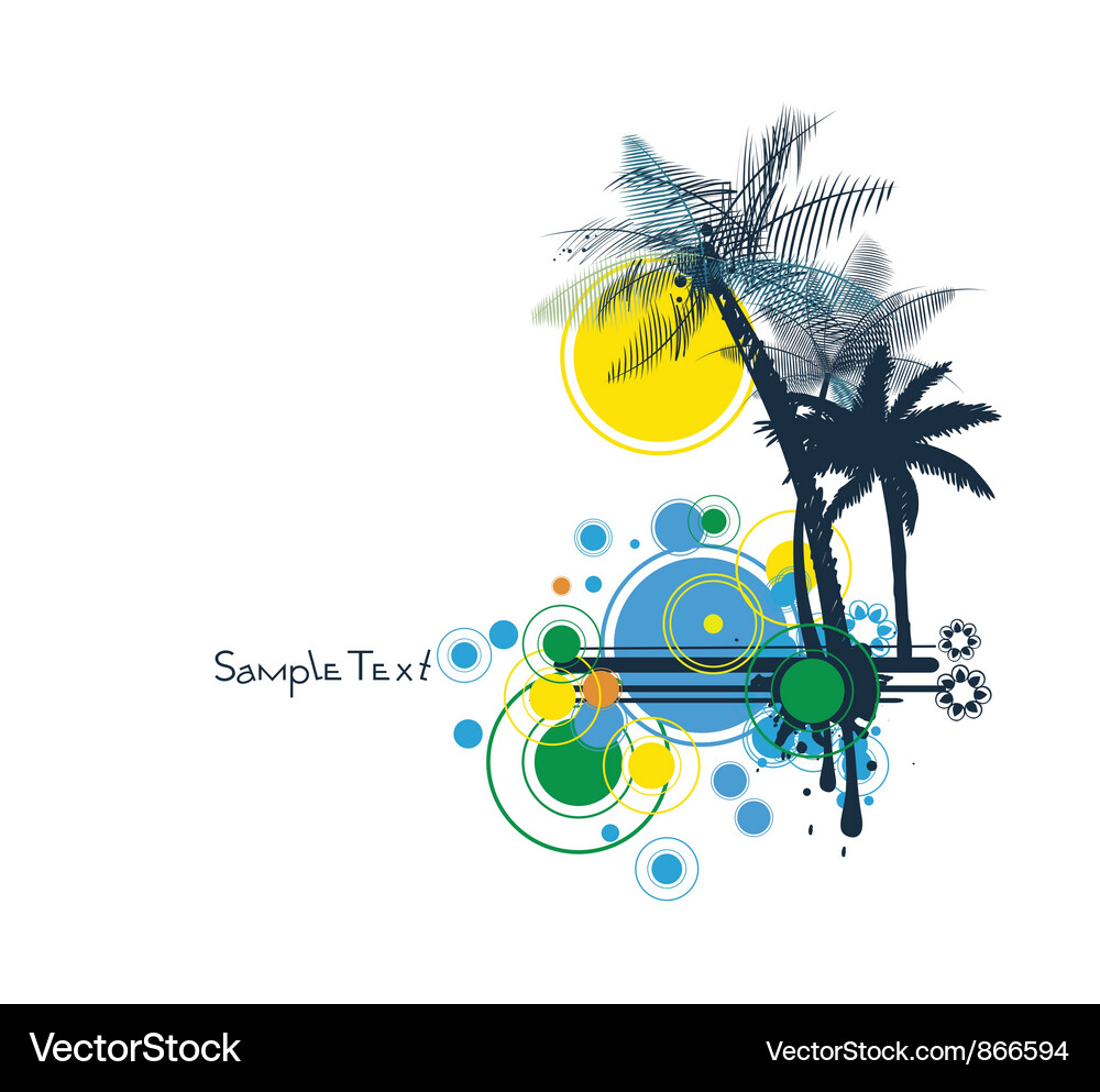 Summer background with palm trees Vector Image