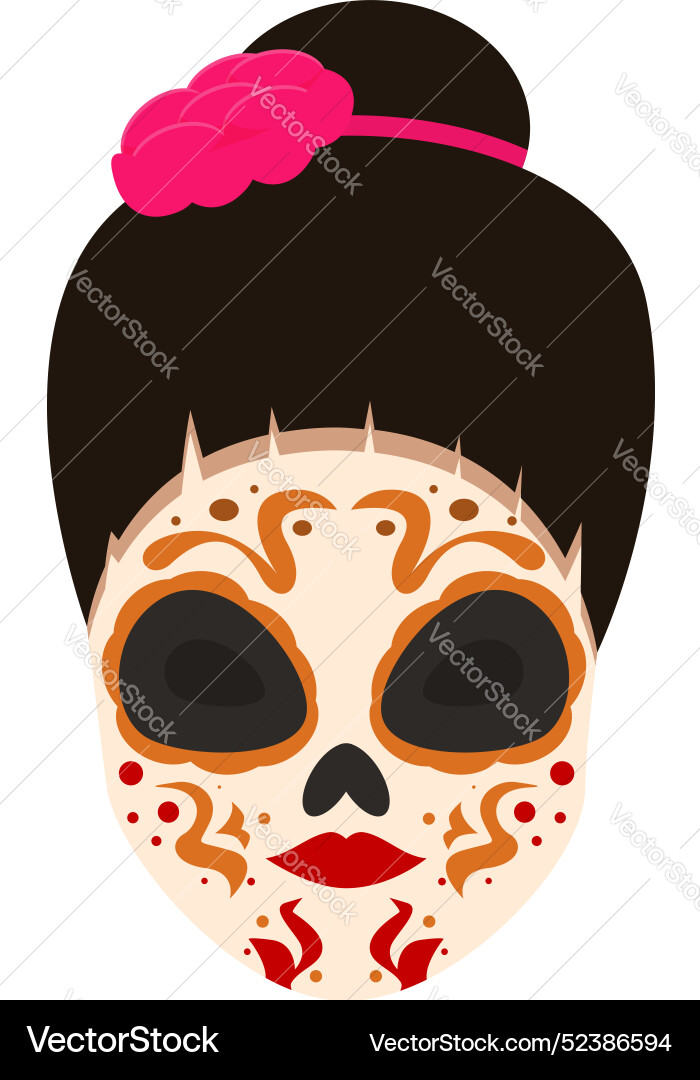 Woman wearing calavera makeup for day of the dead Woman wearing calavera makeup for day of the dead vector image