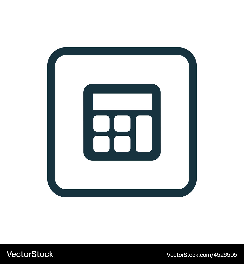 Calculator icon rounded squares button Vector Image