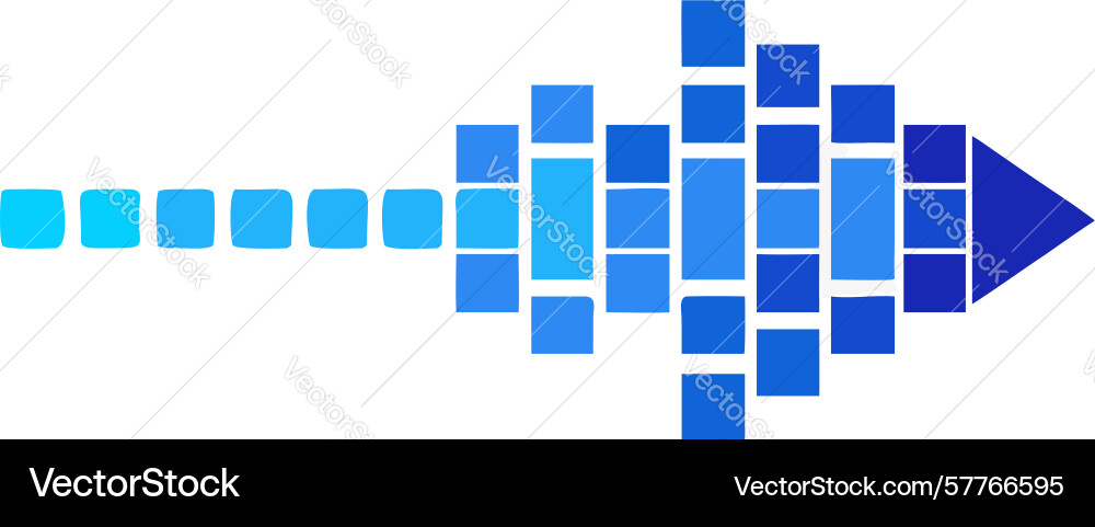 Digital pixel arrow technological progress vector image