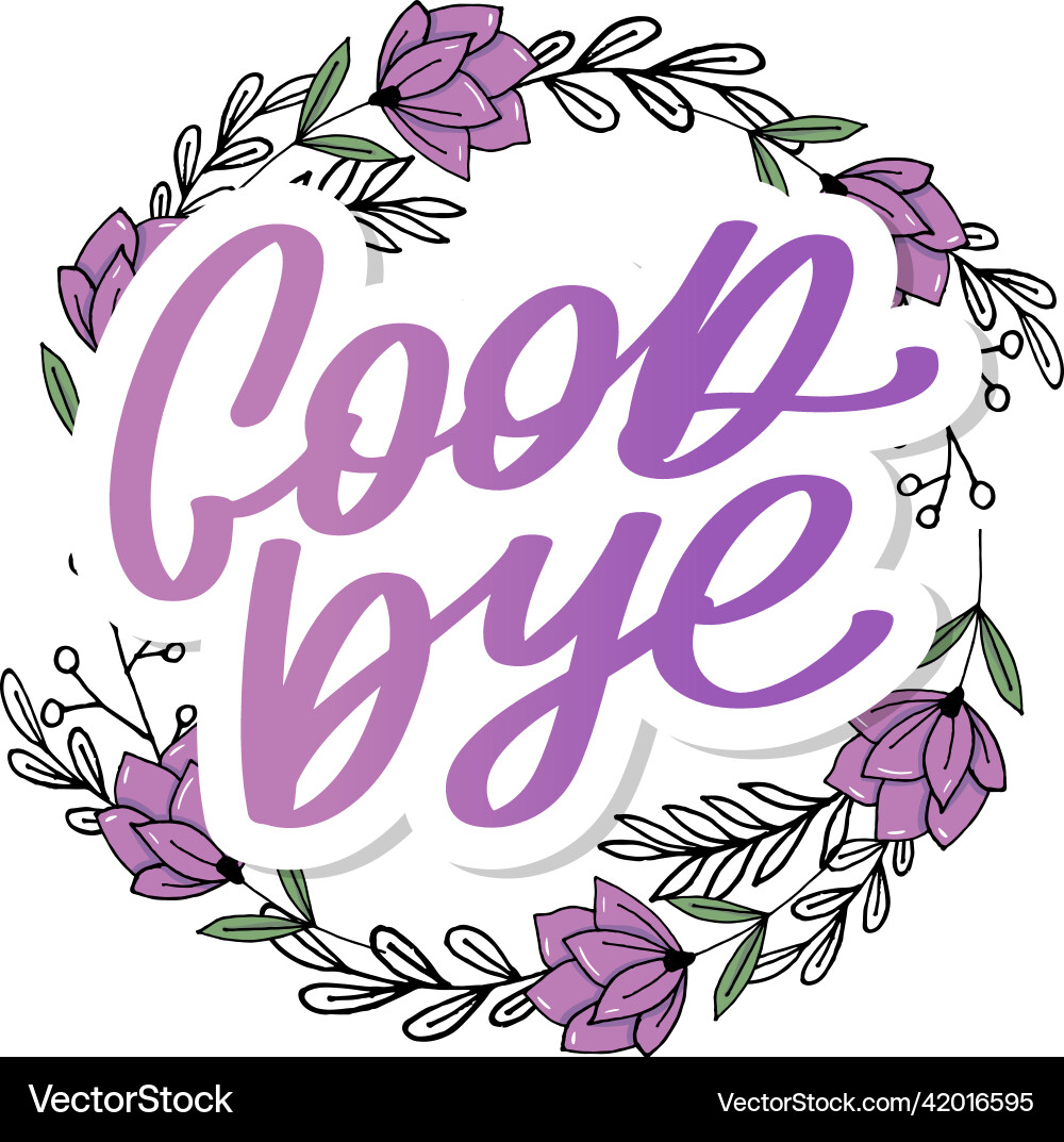 Good bye calligraphic lettering on yellow blot Good bye calligraphic lettering on yellow blot vector image