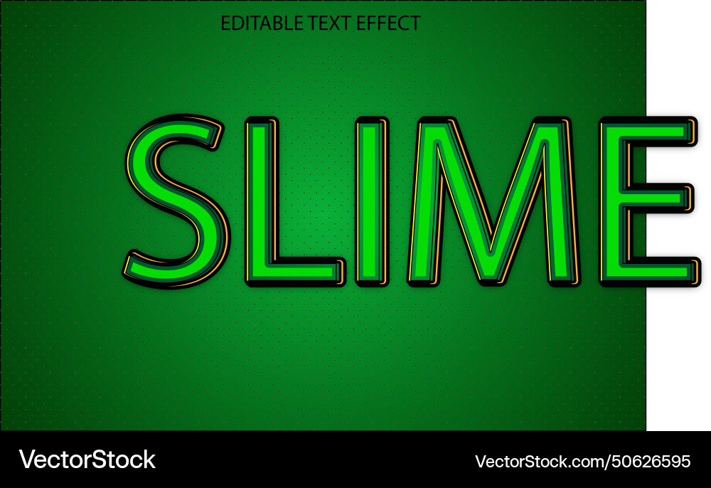 Slime editable text effect 3 dimension emboss Slime editable text effect 3 dimension emboss vector image