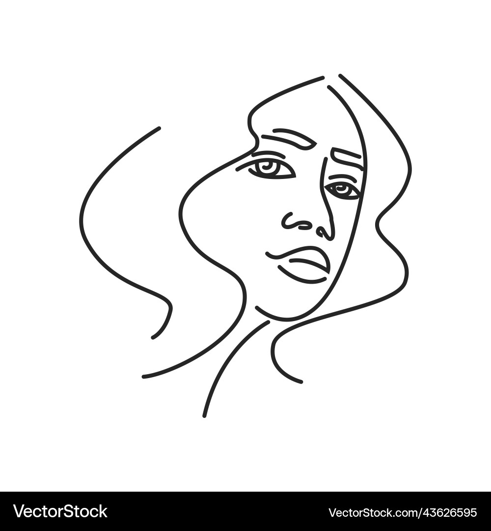 Woman face doodle in abstract design trendy Woman face doodle in abstract design trendy vector image