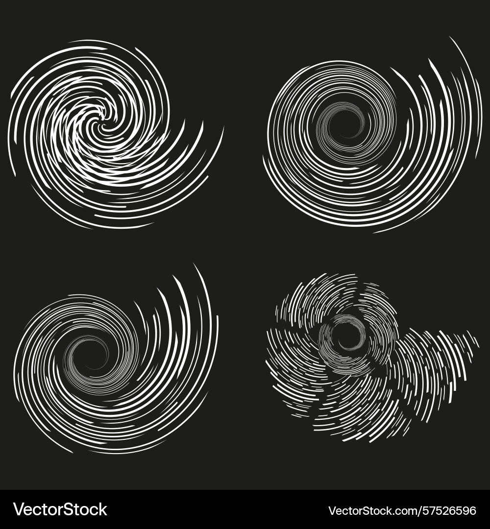 Abstract swirl patterns chaotic spiral shapes Abstract swirl patterns chaotic spiral shapes vector image
