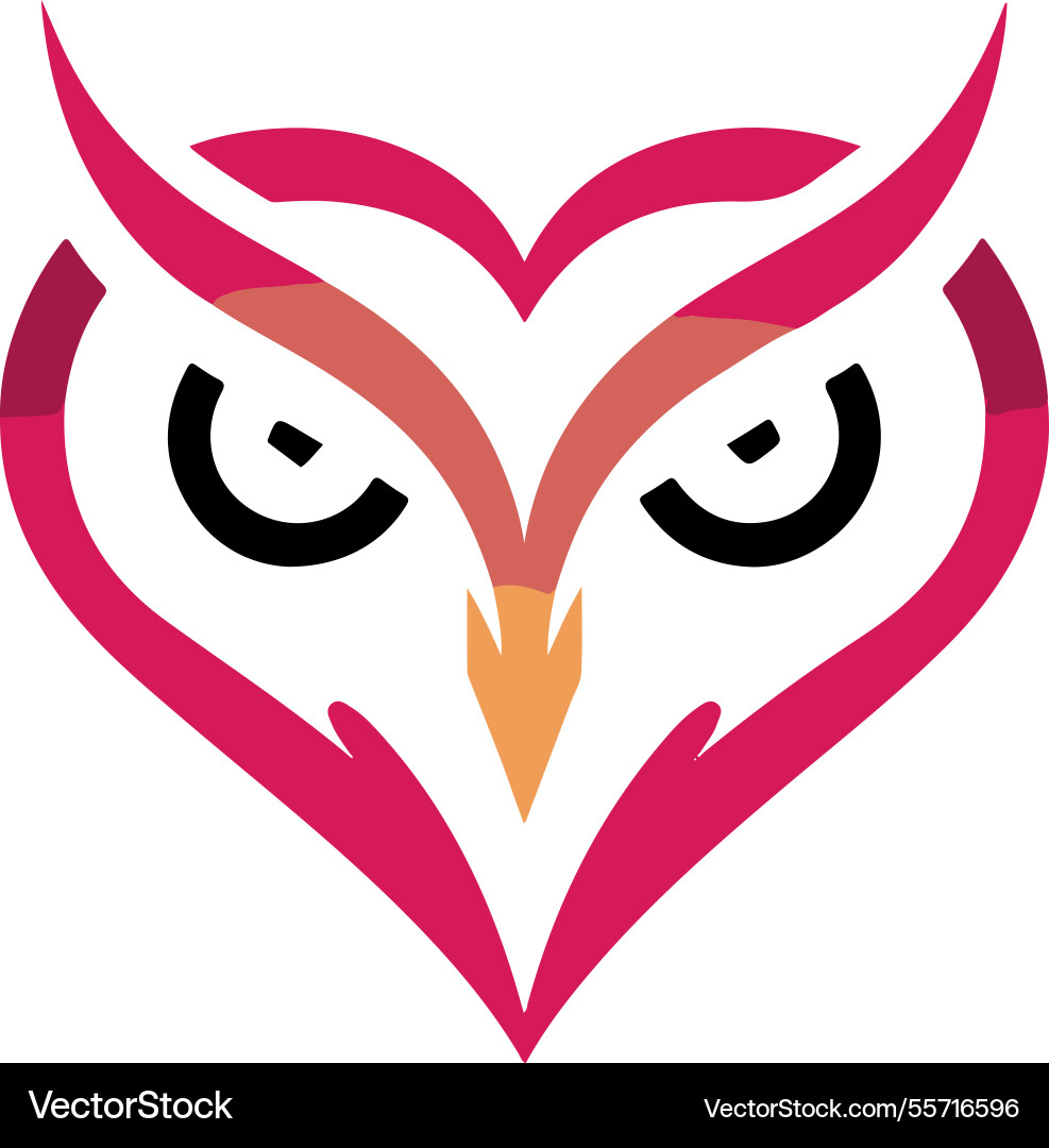 An of a owl head with sharp vector image