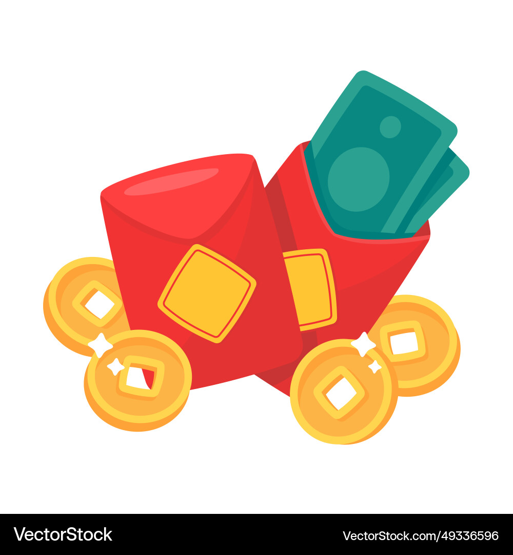 Chinese red money envelope for giving as a gift Chinese red money envelope for giving as a gift vector image