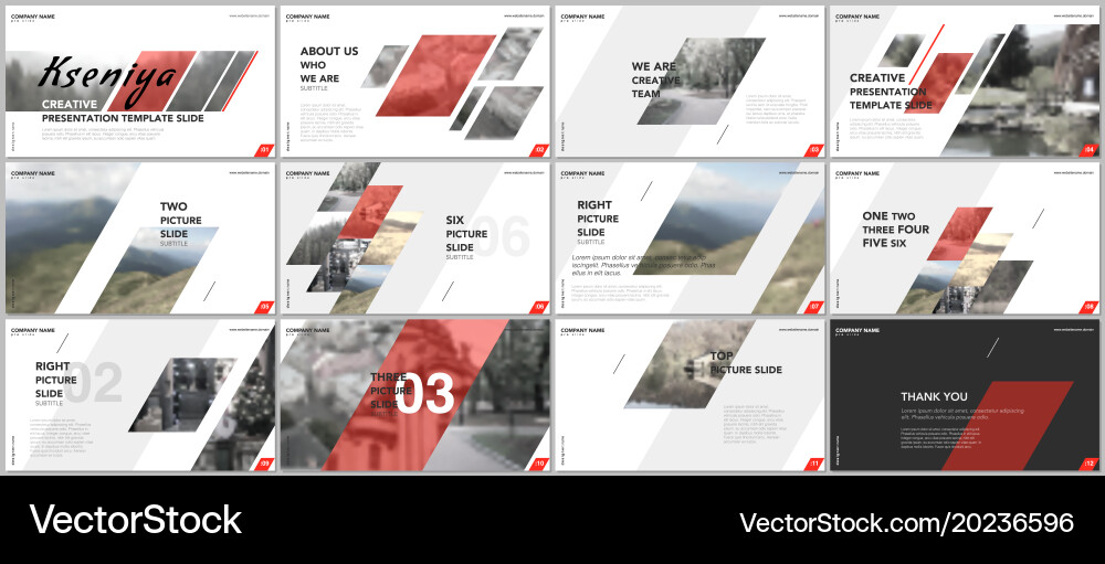 Clean and minimal presentation templates vector image