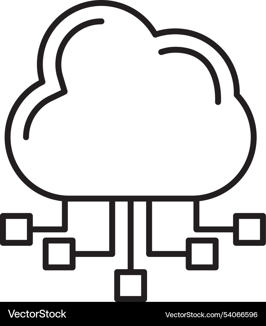 Cloud server line icon design vector image