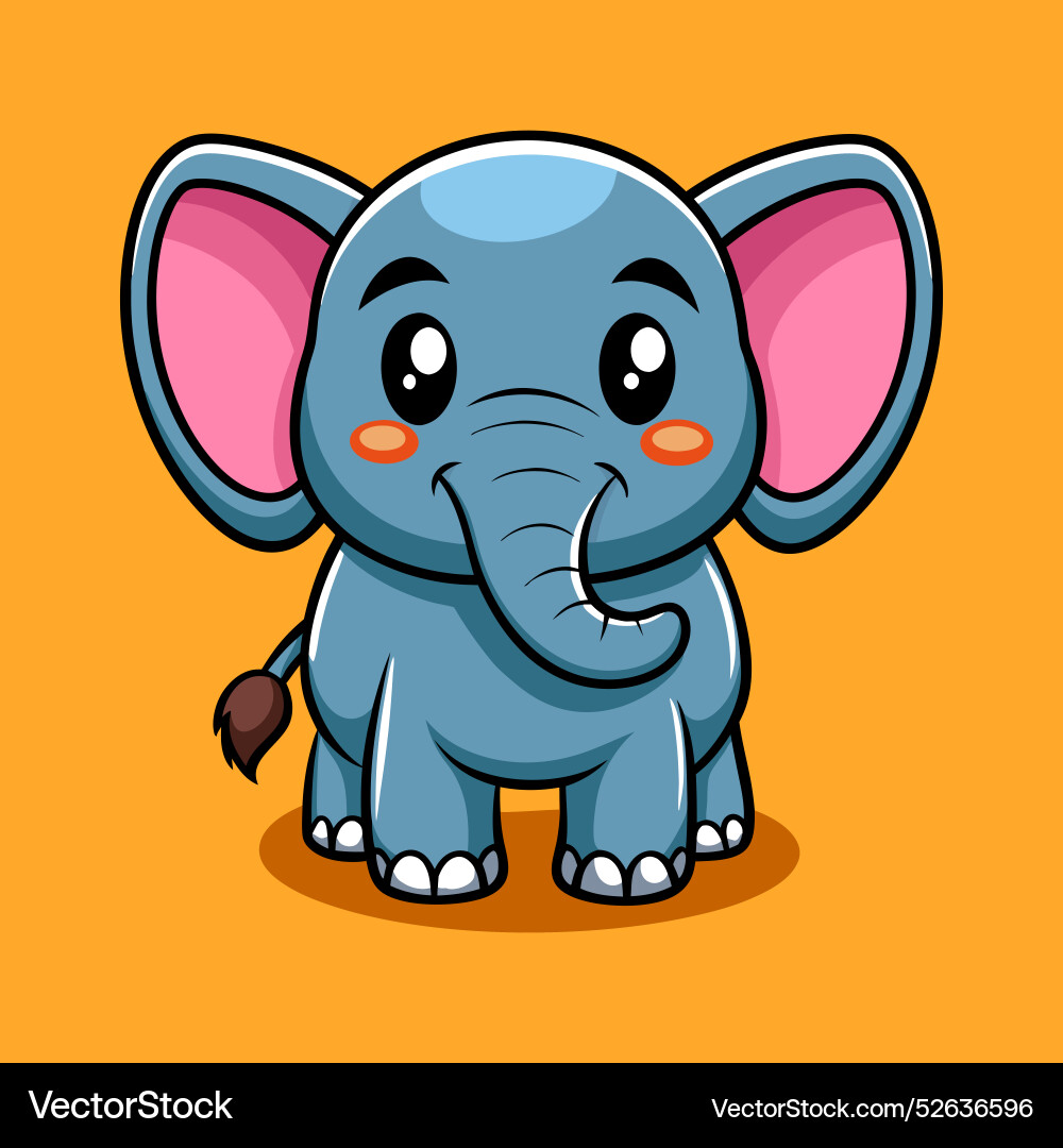 Cute Baby Elephant Cartoon Royalty Free Vector Image