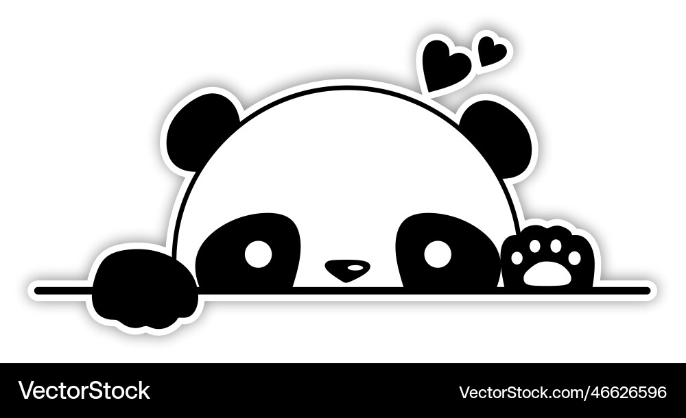 Cute Panda Sticker - Say Hi! Royalty Free Vector Image