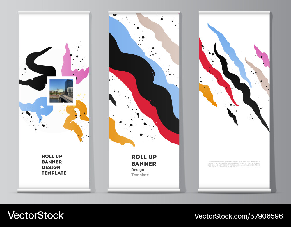 Layout roll up mockup design templates Layout roll up mockup design templates vector image