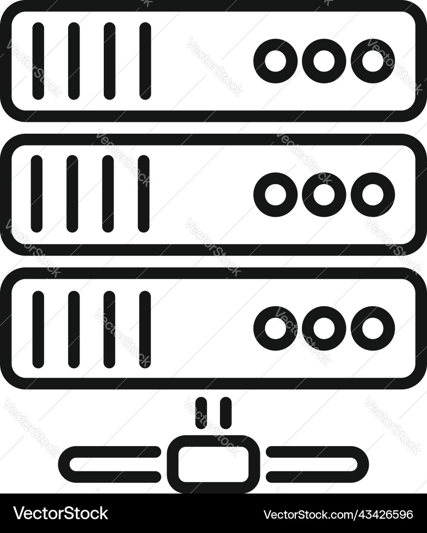 Network icon outline system database Network icon outline system database vector image