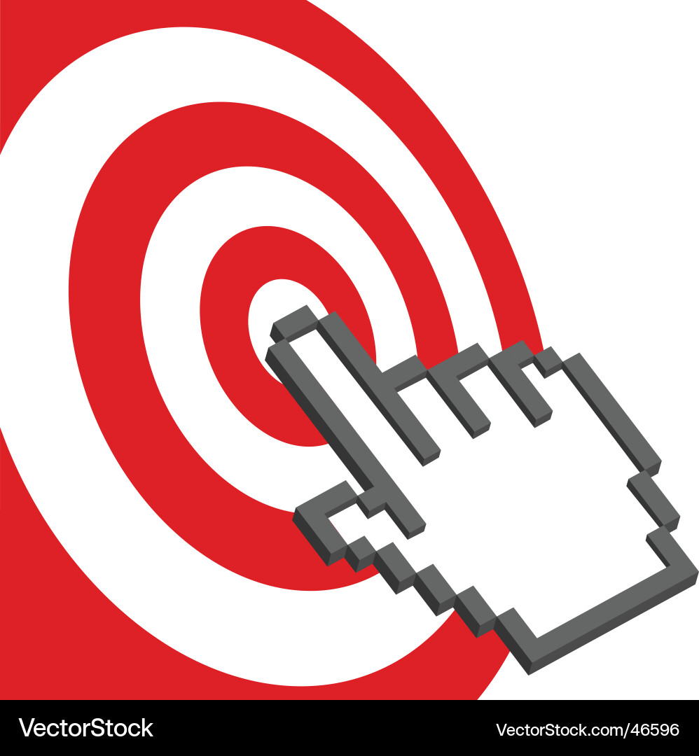 Pixel Computer Cursor on Target vector image