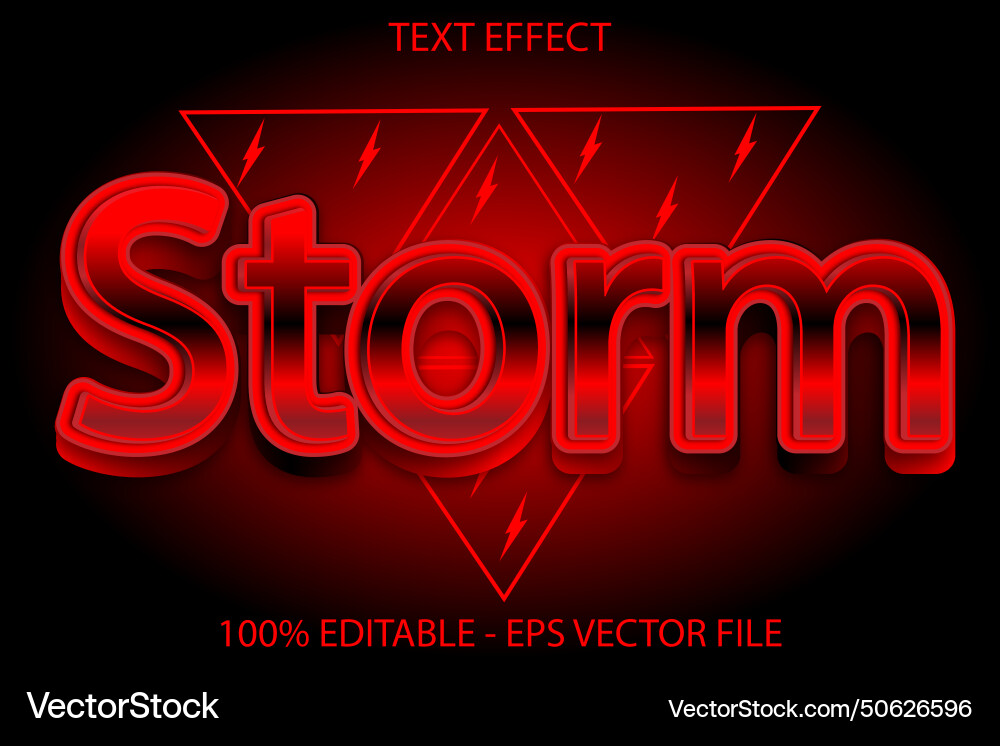 Storm editable text effect 3d emboss gradient Storm editable text effect 3d emboss gradient vector image