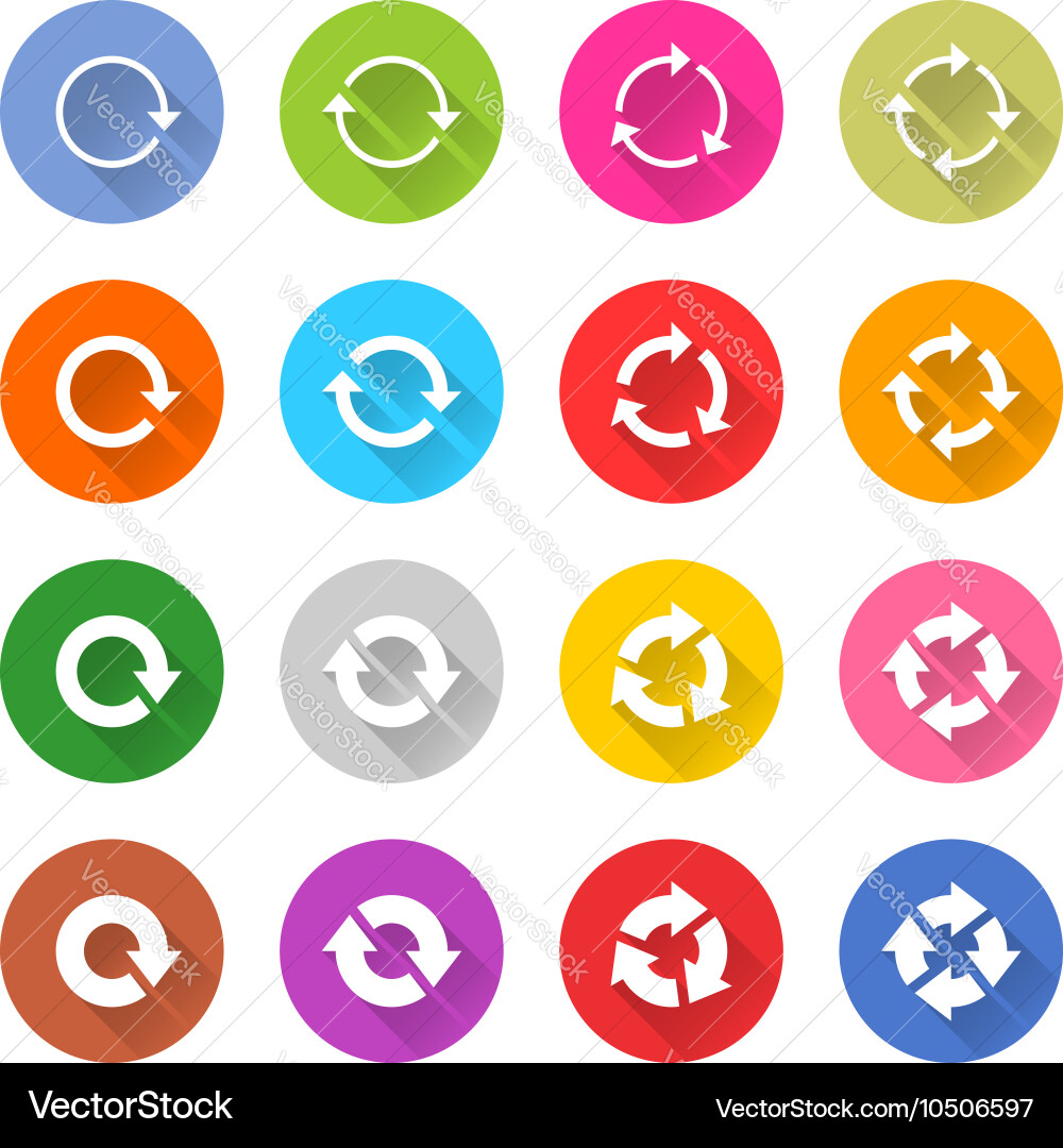 Arrow icon refresh rotation reset repeat sign vector image