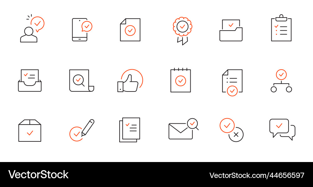 Check mark quality control line icon approve Check mark quality control line icon approve vector image