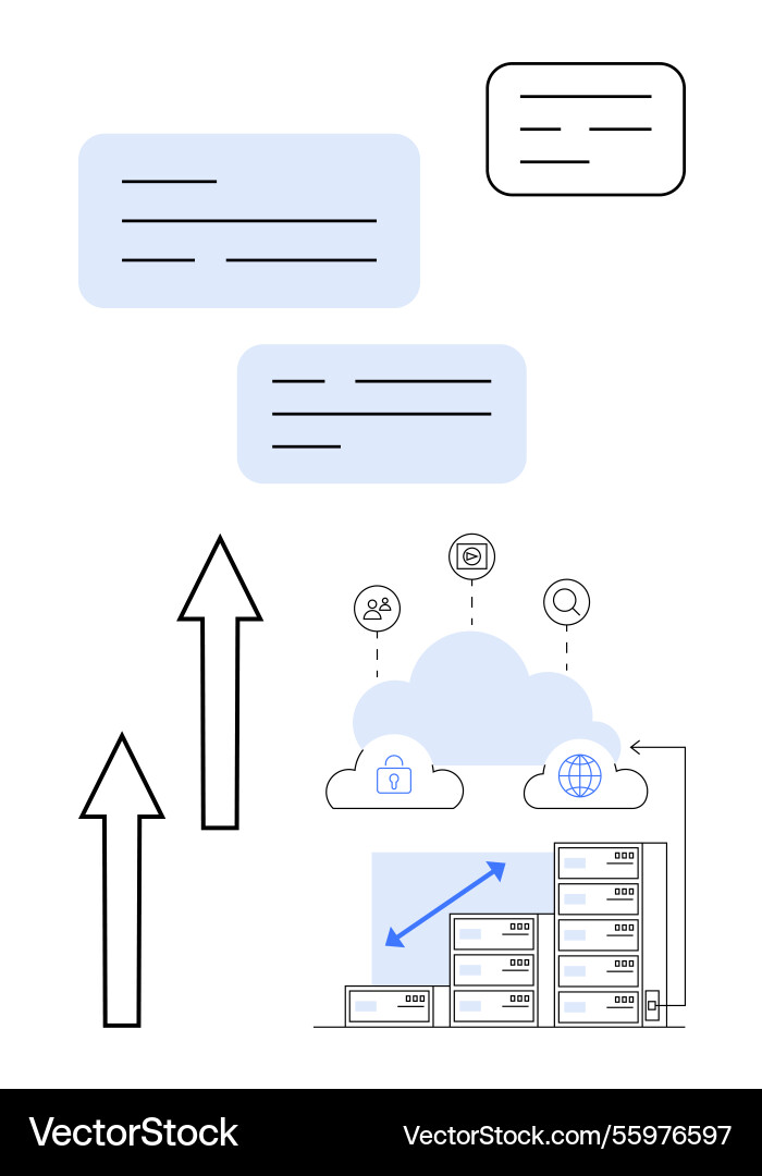 Cloud data storage with file transfer and security Cloud data storage with file transfer and security vector image