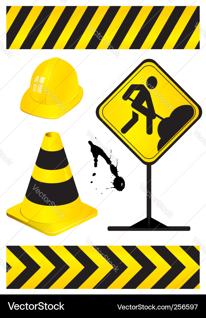 Construction Site Elements vector image