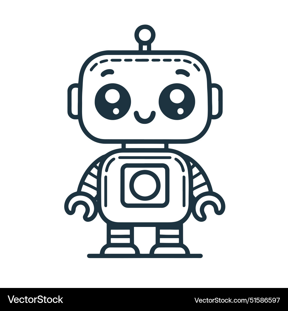 Cute cartoon robot Royalty Free Vector Image - VectorStock