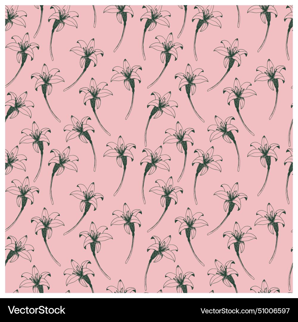 Daylily seamless pattern Vector Image