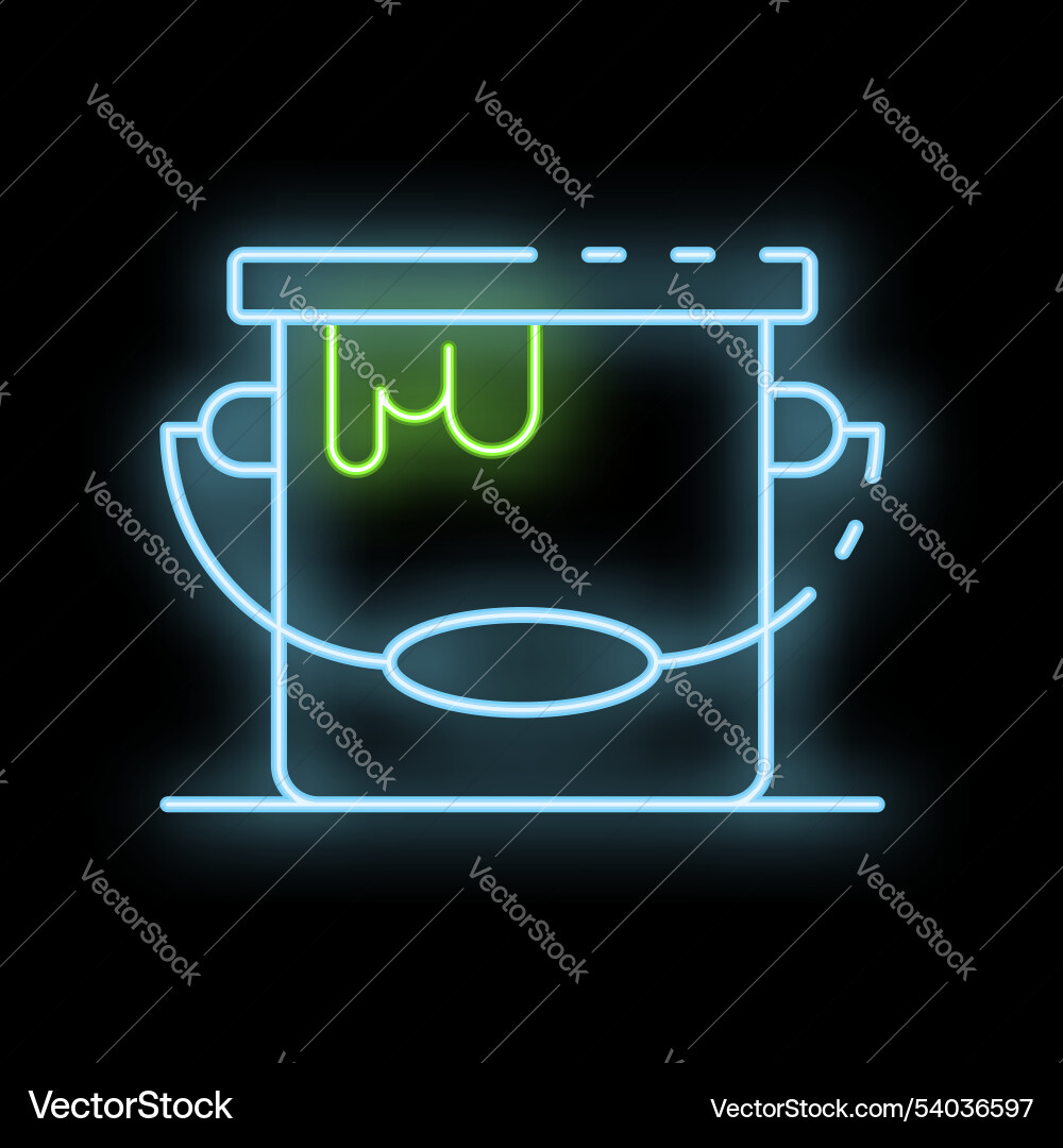 Glowing neon line paint bucket icon isolated Glowing neon line paint bucket icon isolated vector image