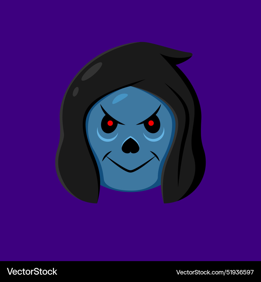 Halloween holiday cartoon emoji wearing a hood Halloween holiday cartoon emoji wearing a hood vector image