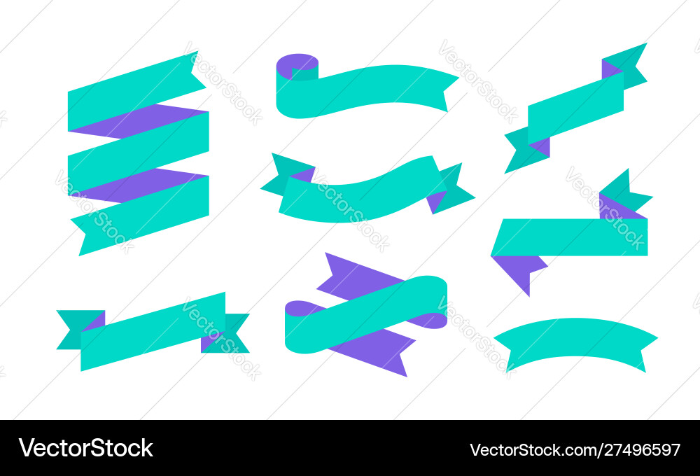 Ribbon banner set color for text vector image