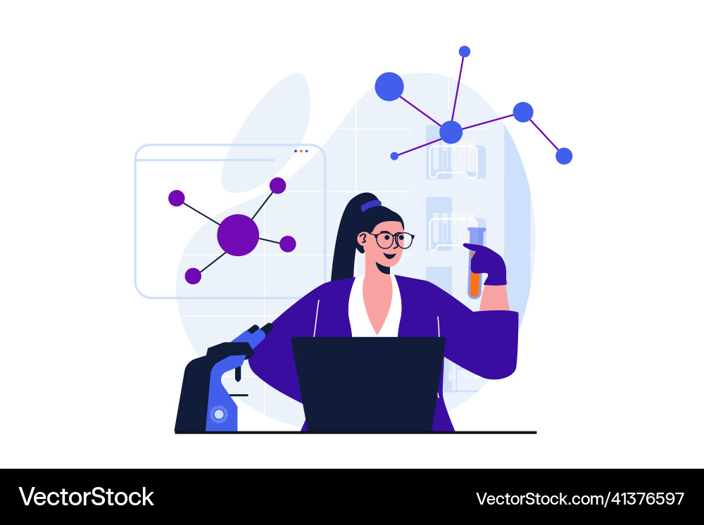 Science research modern flat concept for web Science research modern flat concept for web vector image