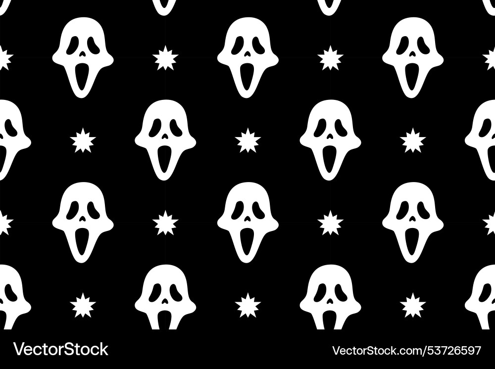 Skull face with star seamless pattern background Vector Image