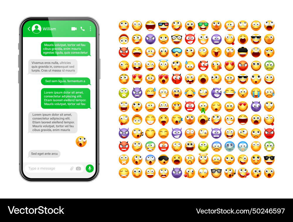 Smartphone messaging app user interface design Smartphone messaging app user interface design vector image