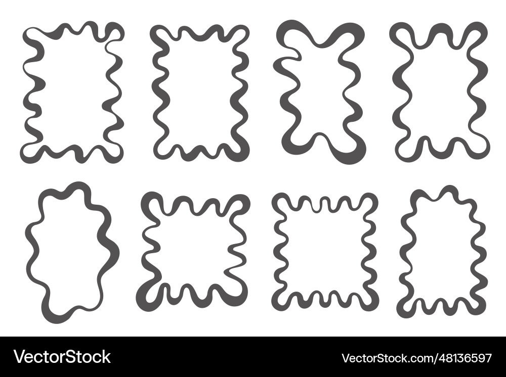 Y2k squiggle frame zigzag wavy border for story vector image