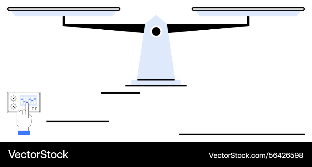 Adjusting balancing scale through control panel vector image