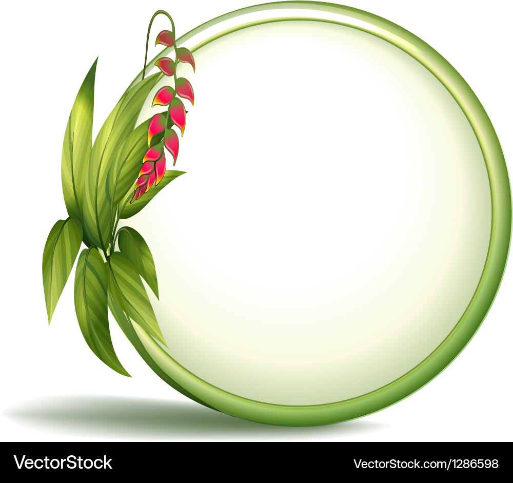 An empty circle border with elongated leaves Vector Image