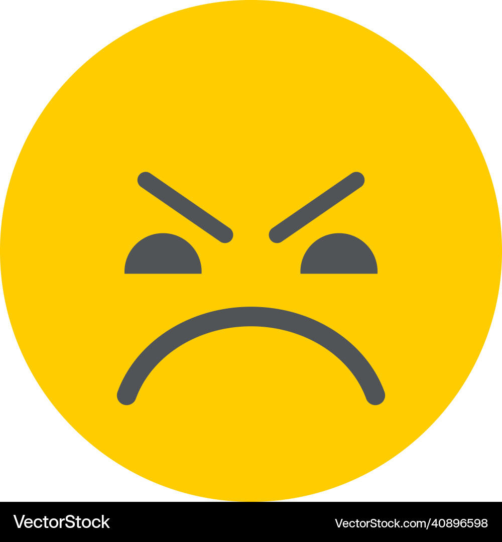 Angry face expression in simple flat style grumpy Angry face expression in simple flat style grumpy vector image