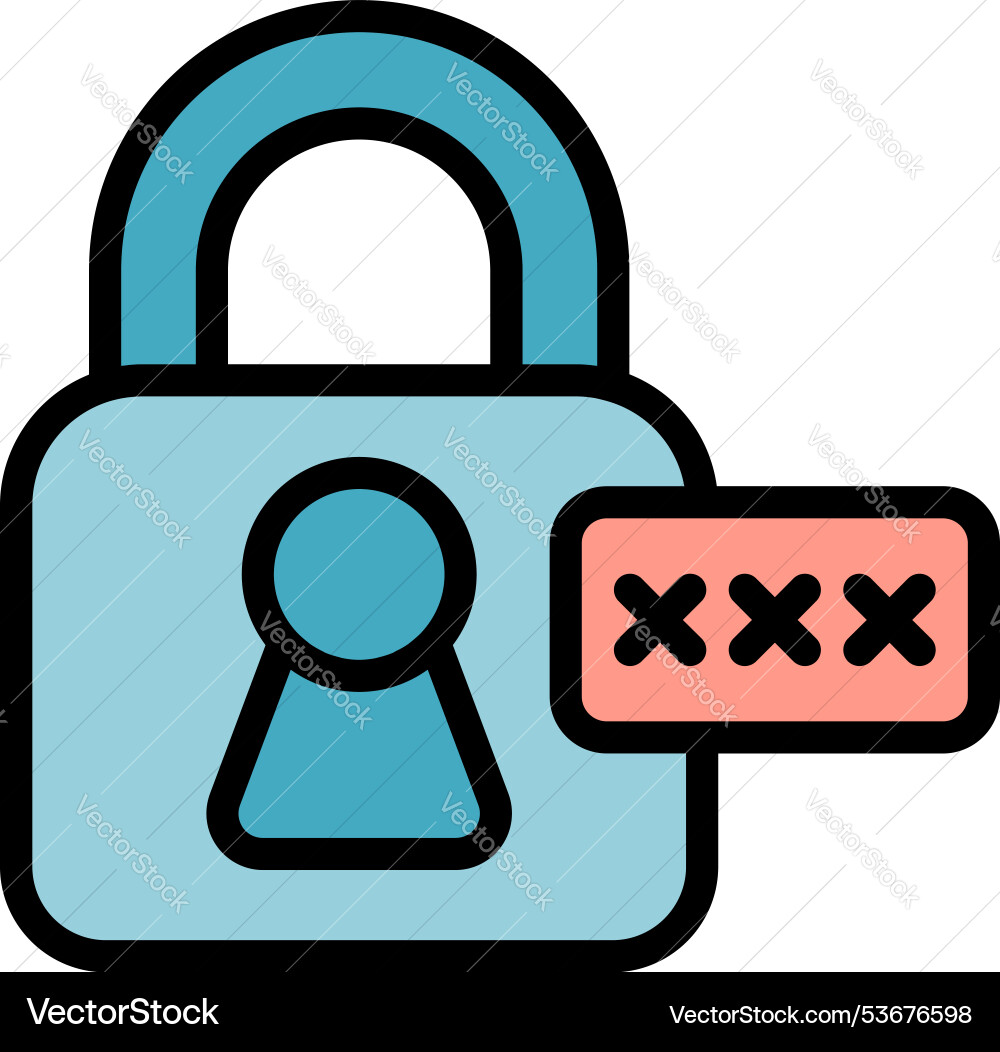 Blue padlock displaying wrong password attempt vector image
