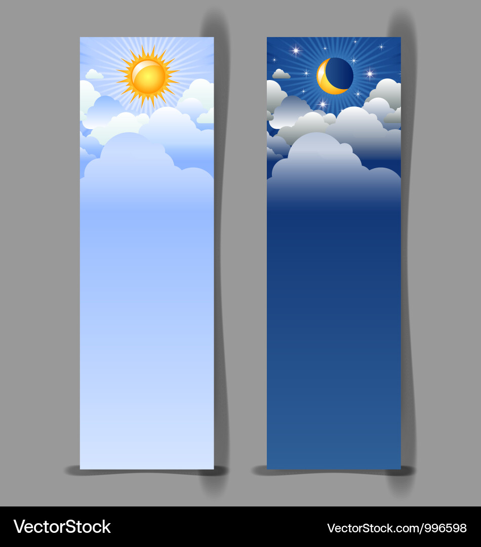 Day and Night Banners Vector Image
