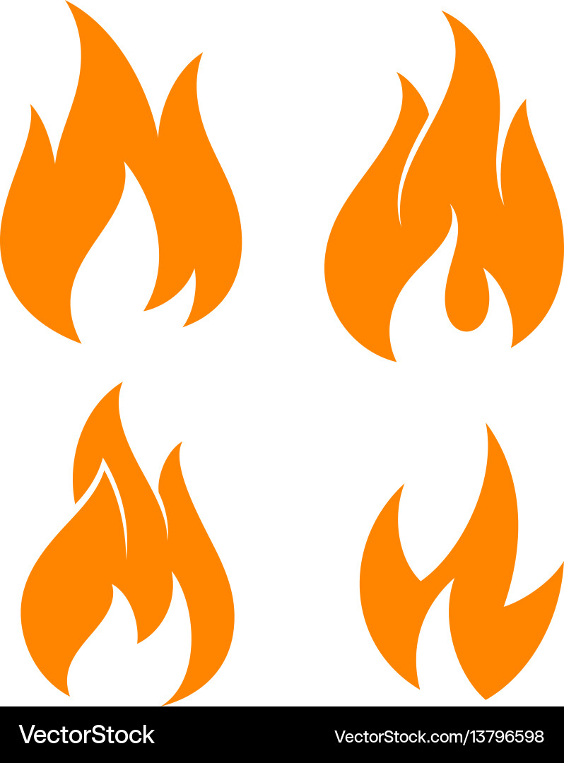 Fire set Royalty Free Vector Image - VectorStock