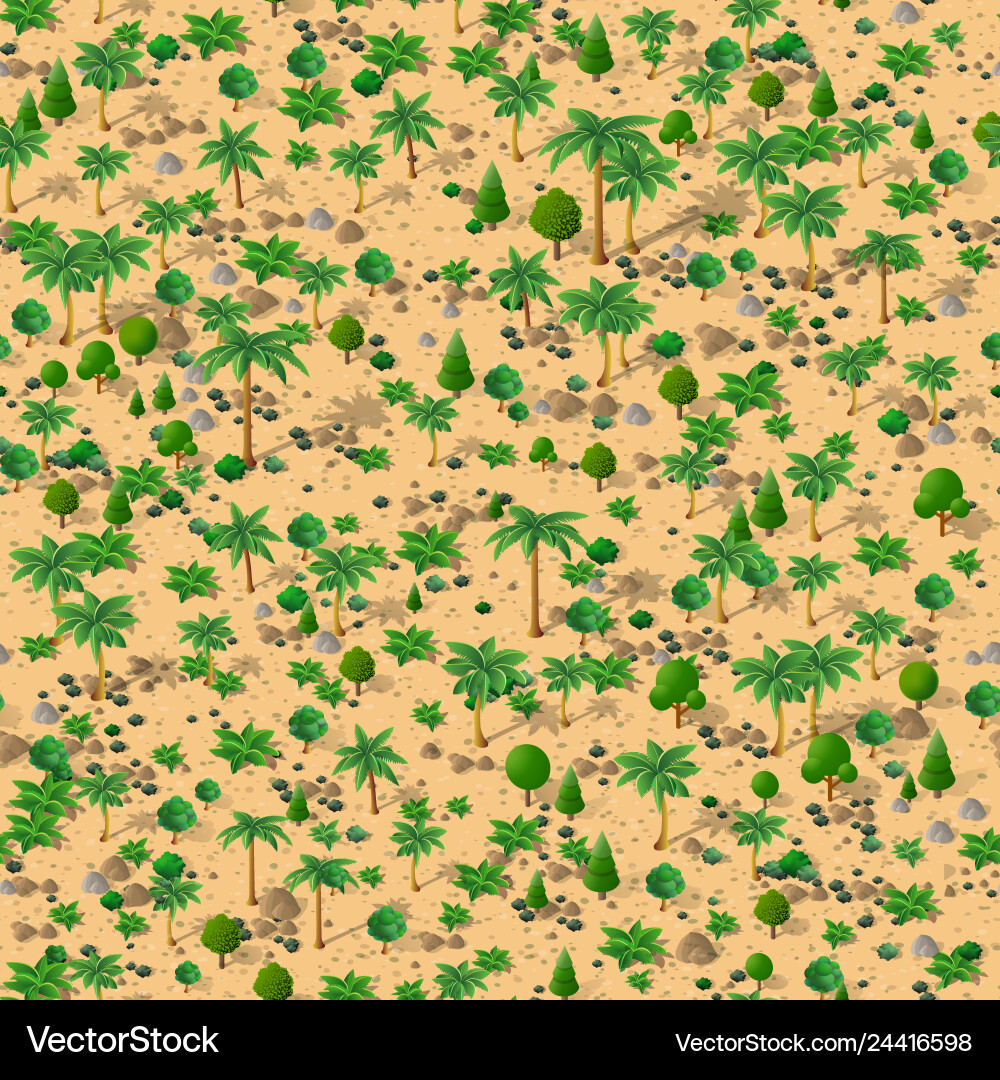 Forest Trees Pattern - Seamless vector image