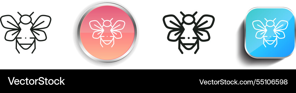 Insect icon thin linear regular and button style vector image