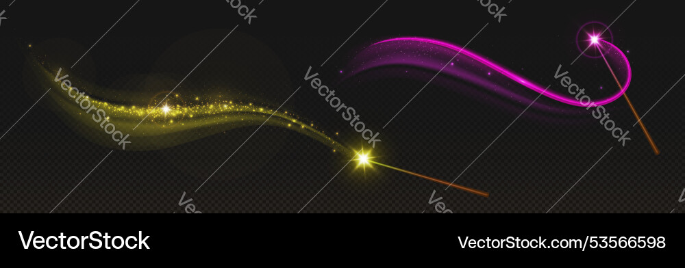 Magic wands set with sparkling swirls Magic wands set with sparkling swirls vector image