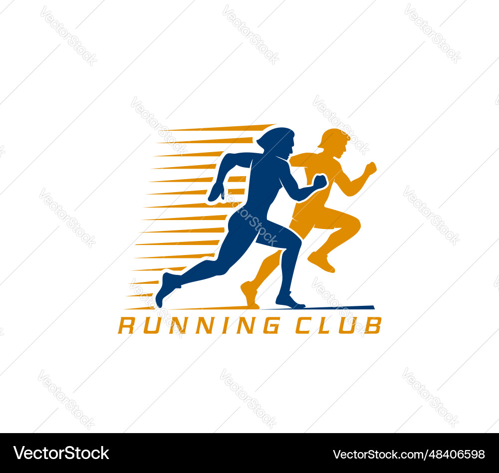 Marathon run competition sport club or gym icon vector image